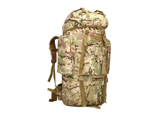 65L poliestrowe wojskowe plecaki taktyczne Wewnętrzna kieszeń na zamek błyskawiczny Z niestandardowym logo