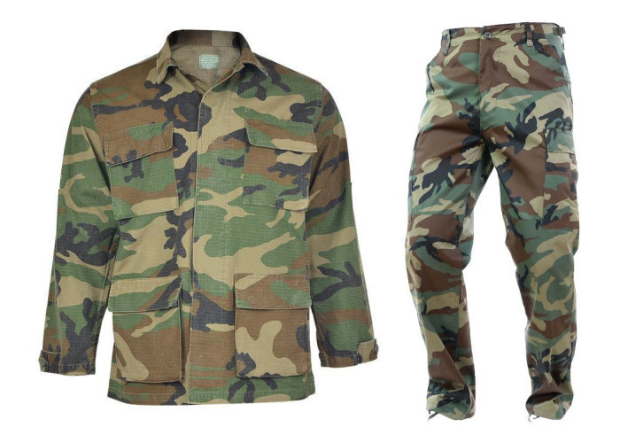 Kamuflaż Desert Woodland Army Camo, Mock Neck Collar Tactical Camo