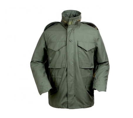 Tkana tekstura wiatroszczelna kurtka wojskowa Oliwkowa kurtka wojskowa 220g-270g