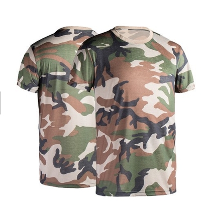 100% bawełna wojskowa koszulka taktyczna Ripstop Camo Army T Shirt