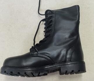 Lekkie taktyczne czarne skórzane buty policyjne antypoślizgowe
