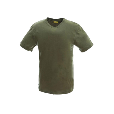 Zieleń wojskowa odzież taktyczna 100% bawełniana koszulka wojskowa tkanina bawełniana koszula z okrągłym dekoltem dzianinowa koszula męska