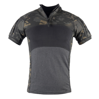 T-shirt żaba krótkie rękawy sporty na świeżym powietrzu kemping T-shirt taktyczny krótkie rękawy z kieszeniami na ramieniu