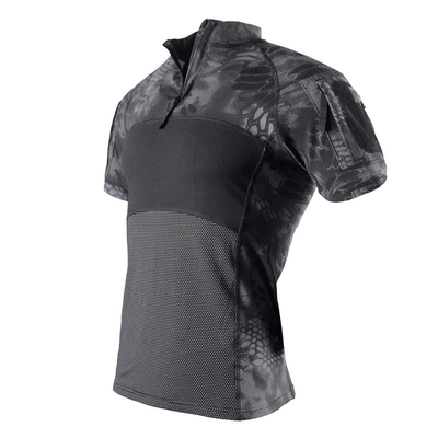 T-shirt żaba krótkie rękawy sporty na świeżym powietrzu kemping T-shirt taktyczny krótkie rękawy z kieszeniami na ramieniu