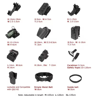 Akcesoria Holster Outdoor Security Combat Tactical Belt Buckle z 11 torebkami