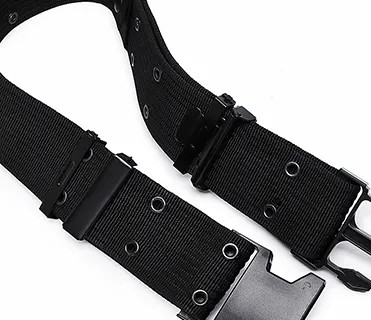 Czarny szybki wypuszczalnik zewnętrzny wodoodporny PP Custom Webbing Pas taktyczny dla mężczyzn Trening taktyczny Sporty na świeżym powietrzu I wędrówki