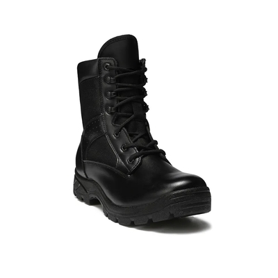 Czarne podeszwy z gumy PU do wypoczynku buty z wysokim górnym boksem tactical skórzane buty bojowe dla mężczyzn