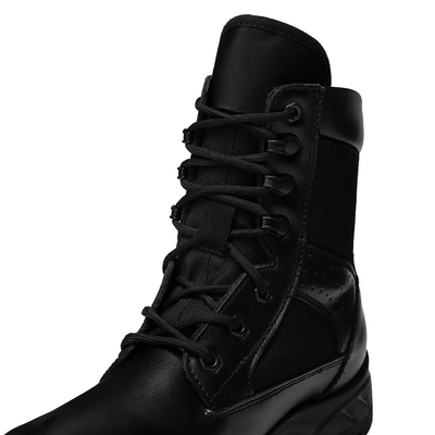 Czarne podeszwy z gumy PU do wypoczynku buty z wysokim górnym boksem tactical skórzane buty bojowe dla mężczyzn