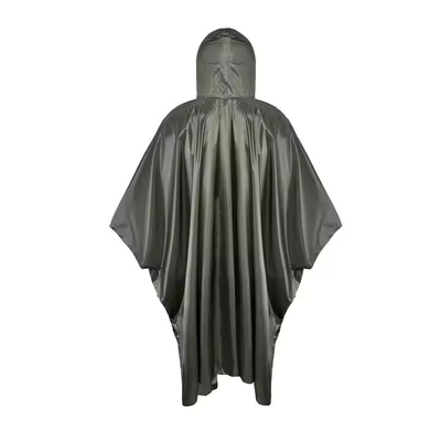Oliwkowo-zielony oddychający płaszcz deszczowy z poliestrowego poncho do aktywności na zewnątrz