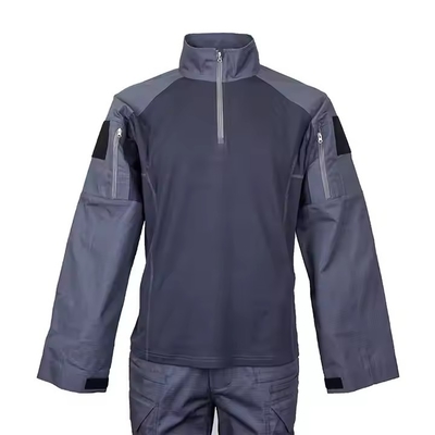Wielo-kieszonkowy tactical suit z zamkiem w ciemno niebieskim kolorze z dostosowanym logo