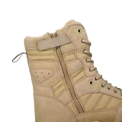 Obuwie taktyczne Solid Khaki Desert Buty turystyczne z materiałem skórzanym Wygodne buty treningowe