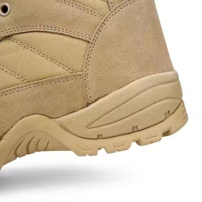 Obuwie taktyczne Solid Khaki Desert Buty turystyczne z materiałem skórzanym Wygodne buty treningowe