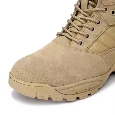 Obuwie taktyczne Solid Khaki Desert Buty turystyczne z materiałem skórzanym Wygodne buty treningowe
