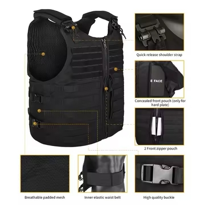 Taktyczna kamizelka fabryka Oxford Czarni mężczyźni szkoleniowa kamizelka myśliwska Molle Plate Carrier taktyczna kamizelka służbowa