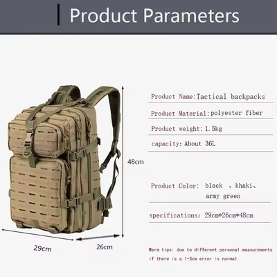 Wielofunkcyjny Wielkiej pojemności na świeżym powietrzu męski Wędkowanie górskie Sport Podróże kempingowe plecak Tactical Assault Backpack
