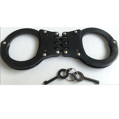 Kajdanki zatrzaskowe Mankiety ze stali nierdzewnej do użytku policyjnego w kolorze srebrnym czarnym